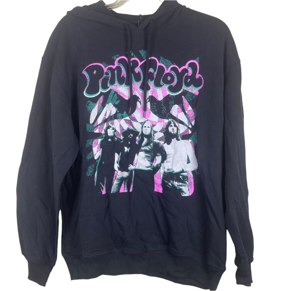 NWT Pink Floyd Women's Black & Pink Hoodie Sweatshirt Size M